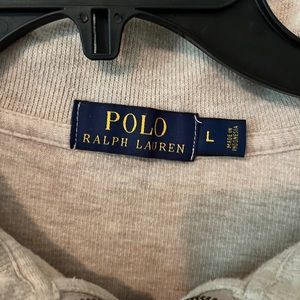 Mens Polo Ralph Lauren knit quarter zip, oatmeal color size L